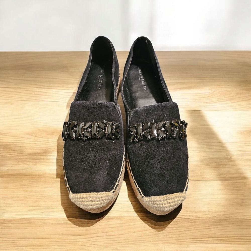 Karl Lagerfeld Paris Black Espadrille Loafers